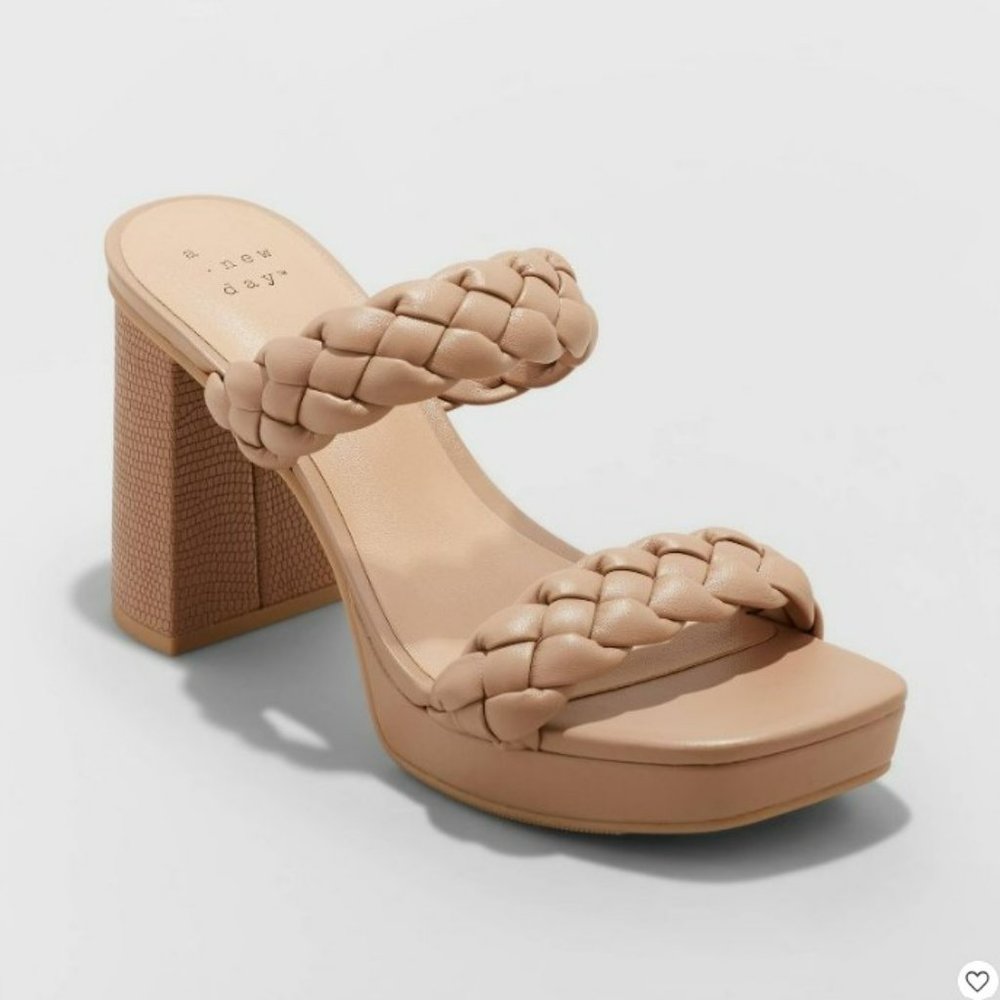 A New Day Brown Braided Basil Heels 12
